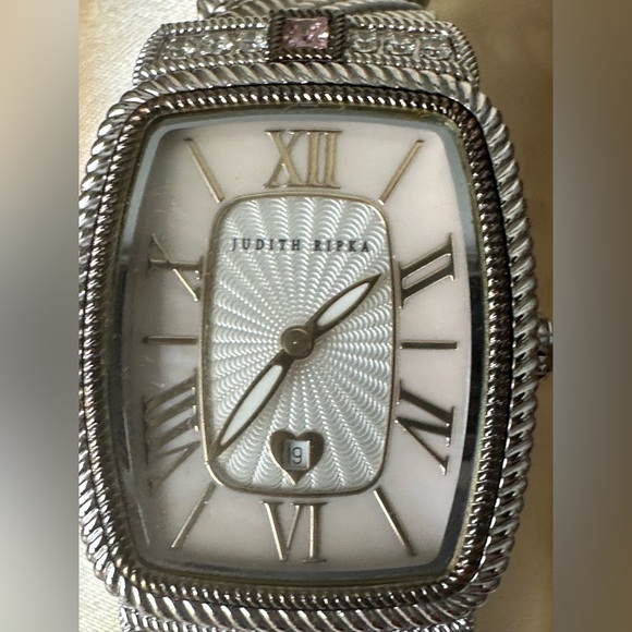 Judith Ripka pink crystal stainless steel watch - Picture 4 of 9